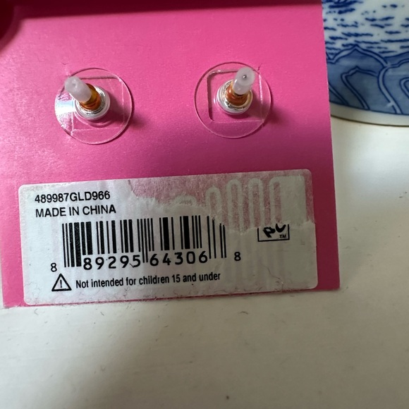 New Betsey Johnson caterpillar worm red rhinestone apple mismatch earrings - Picture 5 of 5